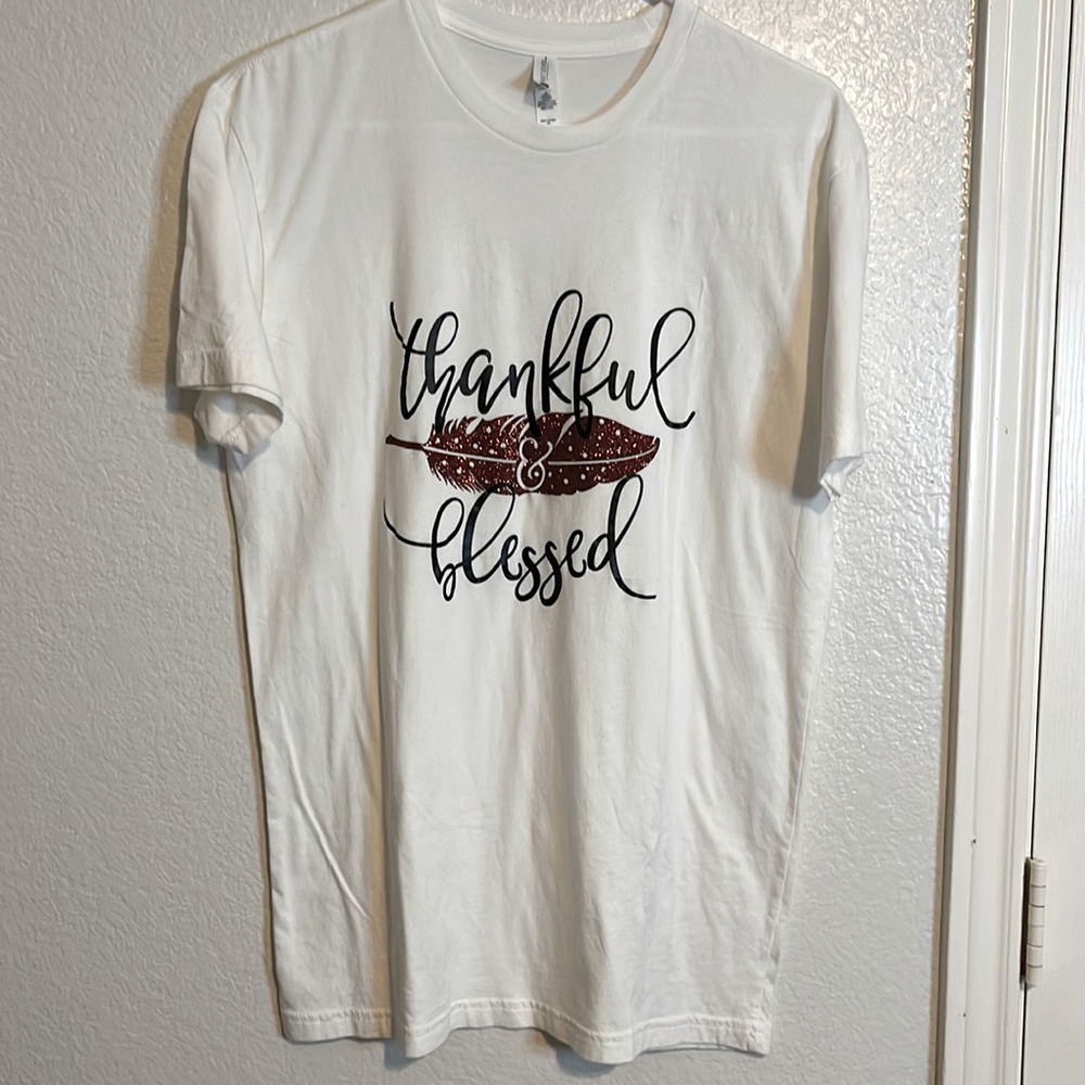 Thankful & Blessed with Glitter Feather